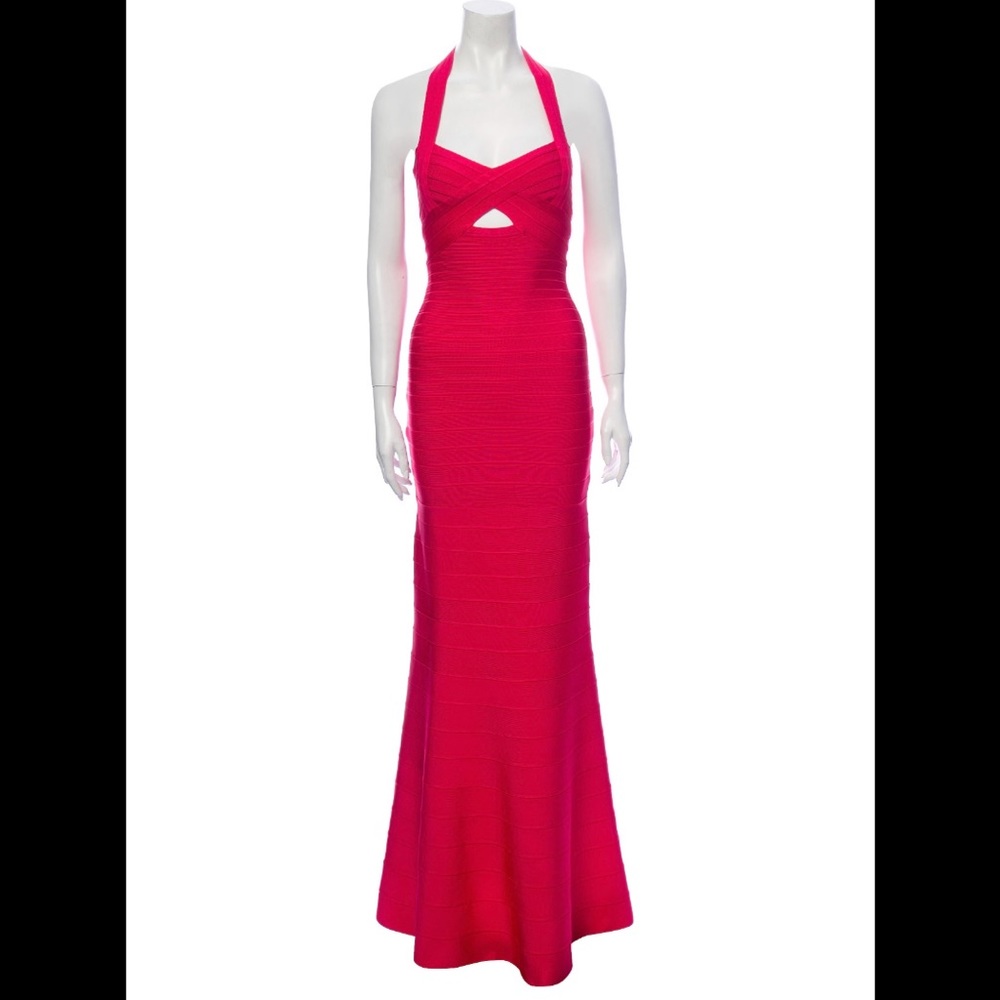 Herve Leger Halterneck Evening Gown XS Like New